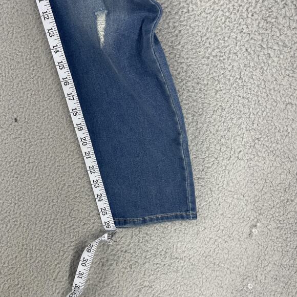 Royalty For Me Jeans Womens 14P x26 Blue Ankle High-Rise Skinny Petite Rip Tear - Picture 2 of 15